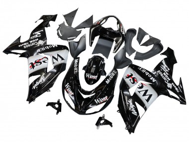 Carenado Moto Kawasaki ZX10R 2006-2007 - Negro Brillante Blanco West