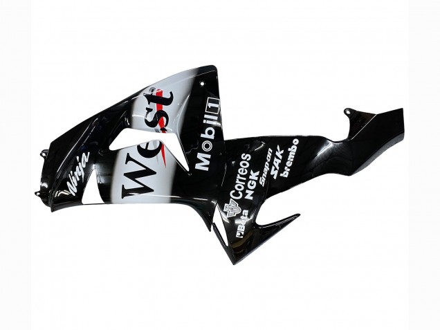 Carenado Moto Kawasaki ZX10R 2006-2007 - Negro Brillante Blanco West