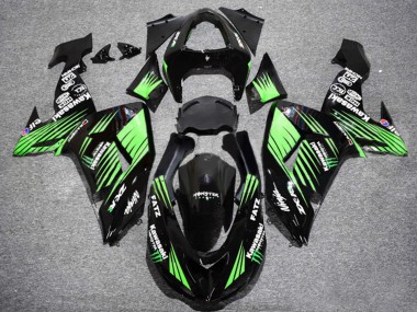 Carenado Moto Kawasaki ZX10R 2006-2007 - Negro Brillante Verde