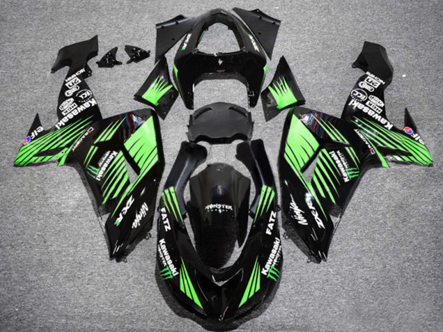 Carenado Moto Kawasaki ZX10R 2006-2007 - Negro Brillante Verde