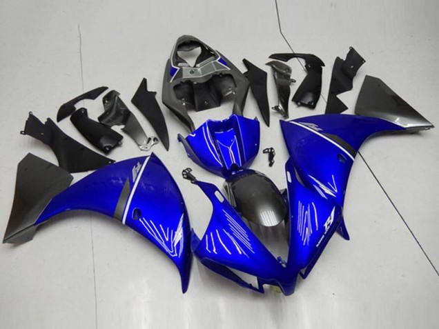 Carenado Moto Yamaha YZF R1 2012-2014 - Azul Blanco Negro Brillante