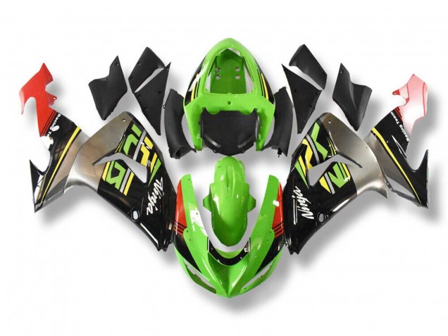 Carenado Moto Kawasaki ZX10R 2006-2007 - Verde Gris Rojo Negro Amarillo