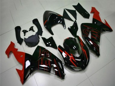 Carenado Moto Kawasaki ZX10R 2006-2007 - Negro Brillante Rojo