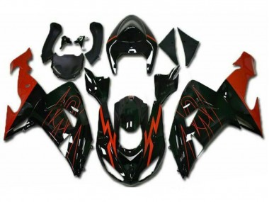 Carenado Moto Kawasaki ZX10R 2006-2007 - Negro Brillante Rojo