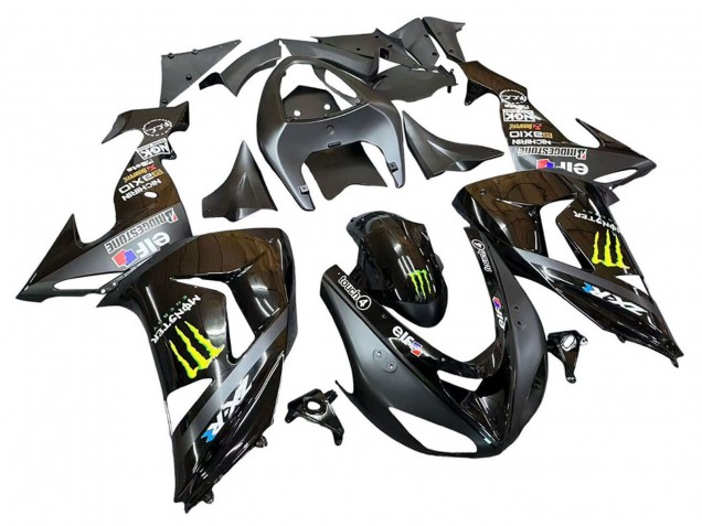 Carenado Moto Kawasaki ZX10R 2006-2007 - Gris Amarillo Negro Brillante Monstruo Elf