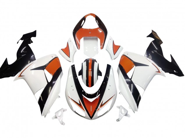 Carenado Moto Kawasaki ZX10R 2006-2007 - Blanco Naranja Negro