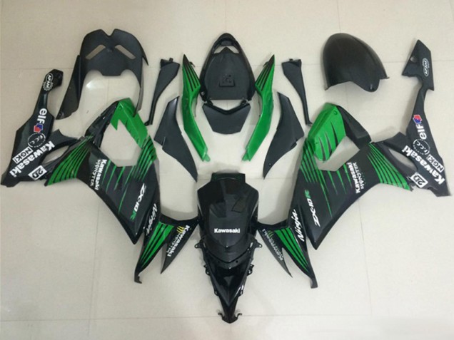 Carenado Moto Kawasaki ZX10R 2008-2010 - Negro Mate Verde