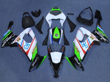 Carenado Moto Kawasaki ZX10R 2008-2010 - Blanco Fluorescent Verde Rojo Negro