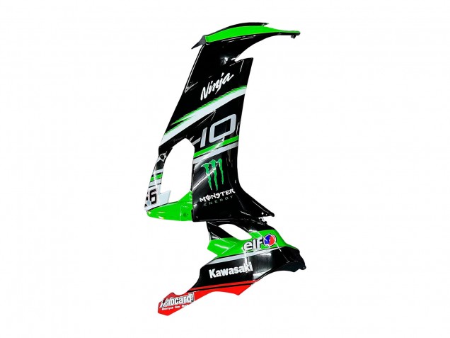 Carenado Moto Kawasaki ZX10R 2008-2010 - Verde Blanco Rojo Negro Monstruo Elf 66