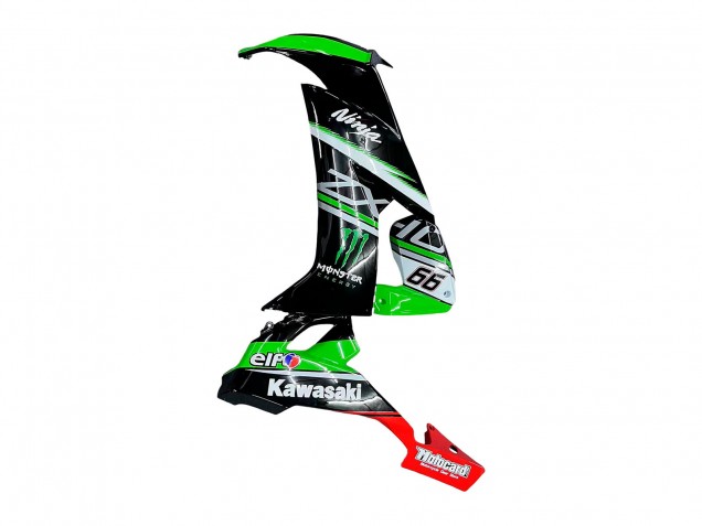 Carenado Moto Kawasaki ZX10R 2008-2010 - Verde Blanco Rojo Negro Monstruo Elf 66