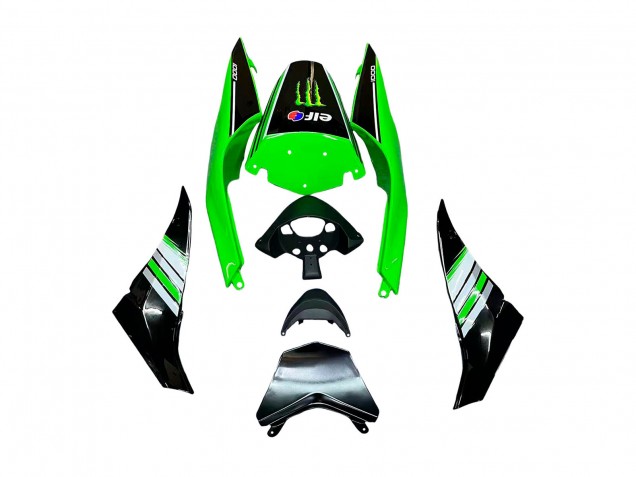 Carenado Moto Kawasaki ZX10R 2008-2010 - Verde Blanco Rojo Negro Monstruo Elf 66