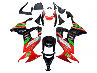 Carenado Moto Kawasaki ZX10R 2008-2010 - Rojo Verde Negro