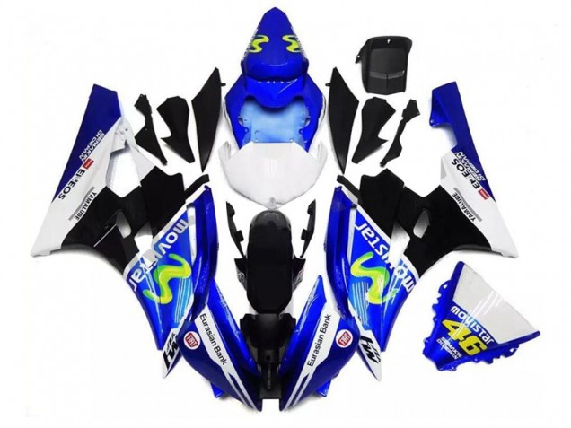 Carenado Moto Yamaha YZF R6 2006-2007 - Azul Blanco Negro Verde MoviStar ENEOS Yamalube 46