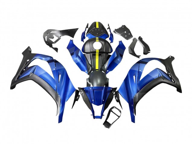 Carenado Moto Kawasaki ZX10R 2008-2010 - Azul Amarillo Negro Mate