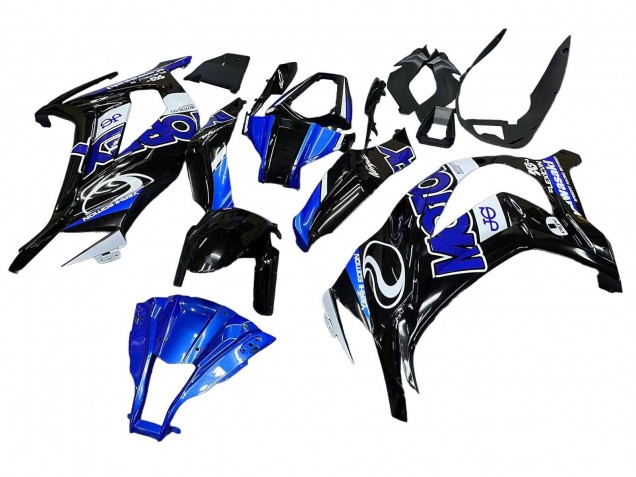 Carenado Moto Kawasaki ZX10R 2011-2015 - Azul Blanco Negro Brillante