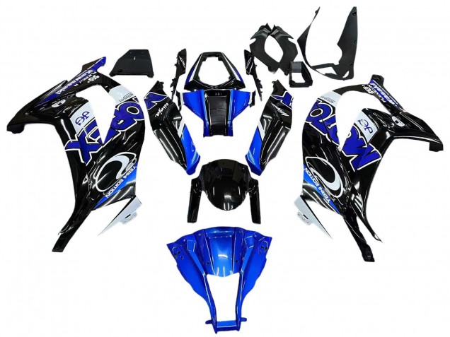 Carenado Moto Kawasaki ZX10R 2011-2015 - Azul Blanco Negro Brillante