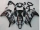 Carenado Moto Kawasaki ZX10R 2011-2015 - Negro Brillante Blanco Elf Nieve Calcomanía