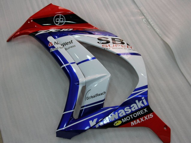 Carenado Moto Kawasaki ZX10R 2011-2015 - Blanco Azul Rojo Negro SBK Maxxis
