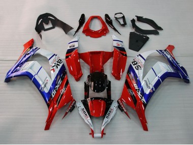 Carenado Moto Kawasaki ZX10R 2011-2015 - Blanco Azul Rojo Negro SBK Maxxis