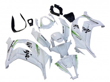 Carenado Moto Kawasaki ZX10R 2011-2015 - Blanco Verde Raya Negro Ninja