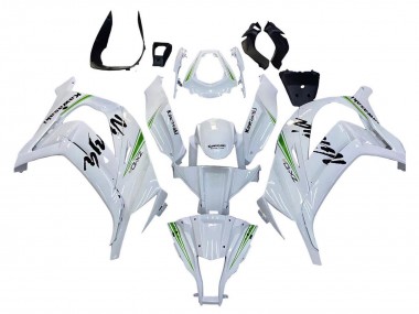 Carenado Moto Kawasaki ZX10R 2011-2015 - Blanco Verde Raya Negro Ninja
