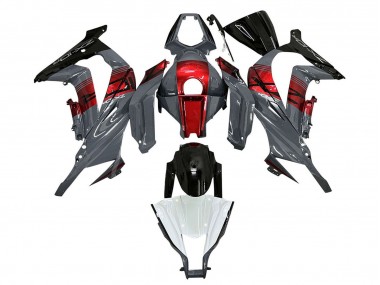 Carenado Moto Kawasaki ZX10R 2011-2015 - Gris Rojo Negro Brillante