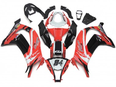 Carenado Moto Kawasaki ZX10R 2011-2015 - Blanco Rojo Negro Brillante Pedercini 84