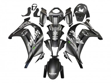 Carenado Moto Kawasaki ZX10R 2011-2015 - Negro Mate Verde Elf