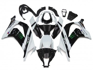 Carenado Moto Kawasaki ZX10R 2011-2015 - Blanco Negro Brillante Verde Monstruo