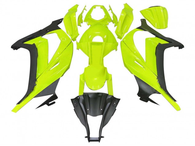 Carenado Moto Kawasaki ZX10R 2011-2015 - Fluorescent Verde Negro Mate