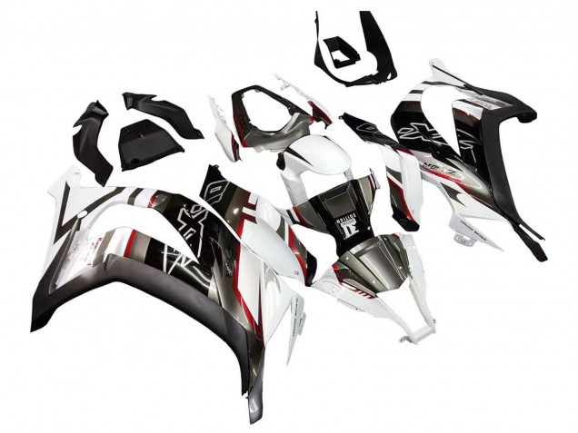 Carenado Moto Kawasaki ZX10R 2011-2015 - Blanco Negro Brillante Negro Mate Rojo