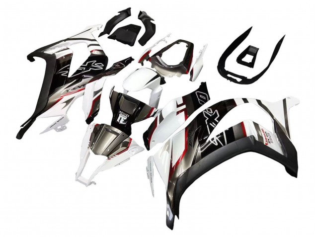 Carenado Moto Kawasaki ZX10R 2011-2015 - Blanco Negro Brillante Negro Mate Rojo