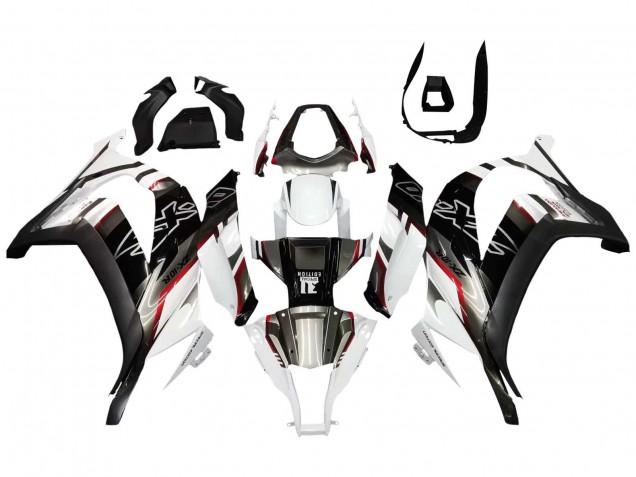 Carenado Moto Kawasaki ZX10R 2011-2015 - Blanco Negro Brillante Negro Mate Rojo