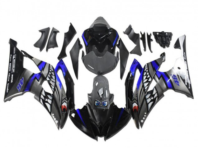 Carenado Moto Yamaha YZF R6 2008-2016 - Azul Plata Gris Tiburón