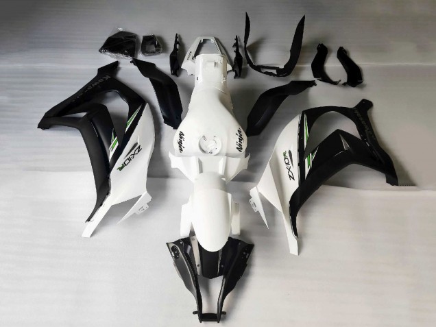 Carenado Moto Kawasaki ZX10R 2011-2015 - Blanco Negro Mate Verde Calcomanías