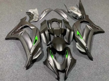 Carenado Moto Kawasaki ZX10R 2016-2020 - Negro Mate Verde Honeycomb