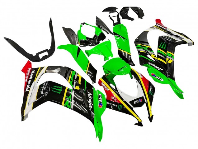 Carenado Moto Kawasaki ZX10R 2016-2020 - Verde Amarillo Rojo Negro Elf Monstruo