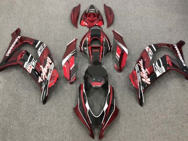 Carenado Moto Kawasaki ZX10R 2016-2020 - Rojo Granate Blanco Negro Brillante