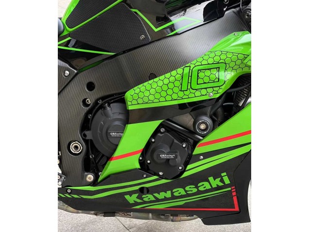 Carenado Moto Kawasaki ZX10R 2021-2025 - Verde Negro Brillante
