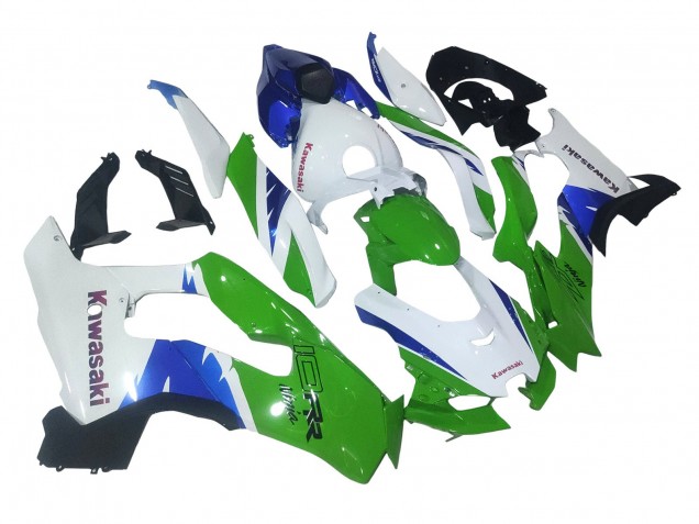 Carenado Moto Kawasaki ZX10R 2021-2025 - Blanco Verde Azul Negro