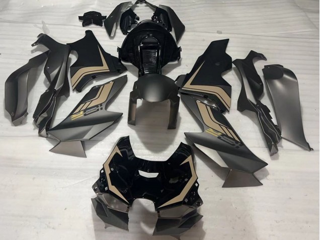 Carenado Moto Kawasaki ZX10R 2021-2025 - Negro Mate Negro Brillante Brown