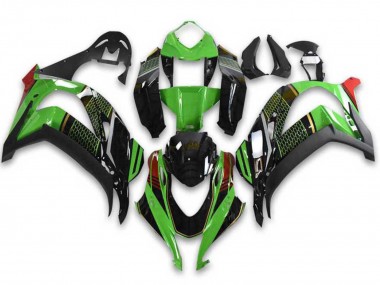 Carenado Moto Kawasaki ZX10R 2021-2025 - Verde Negro Rojo Honeycomb