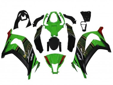 Carenado Moto Kawasaki ZX10R 2011-2015 - Verde Negro Brillante Rojo Honeycomb