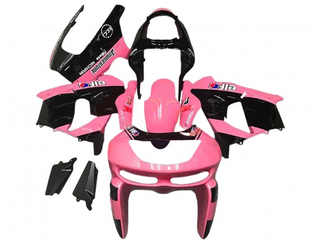 Carenado Moto Kawasaki ZX6R 1998-1999 - Rosa Negro Brillante Elf Bridgestone