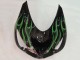 Carenados Moto Kawasaki ZX14R ZZR1400 2006-2011 - Negro Brillante Verde Llama