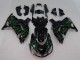 Carenados Moto Kawasaki ZX14R ZZR1400 2006-2011 - Negro Brillante Verde Llama