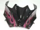 Carenado Moto Kawasaki ZX14R ZZR1400 2006-2011 - Negro Brillante Rojo Rosa Llama