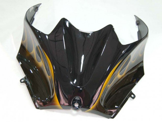 Carenado Moto Kawasaki ZX14R ZZR1400 2006-2011 - Negro Brillante Oro Llama