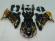 Carenado Moto Kawasaki ZX14R ZZR1400 2006-2011 - Negro Brillante Oro Llama