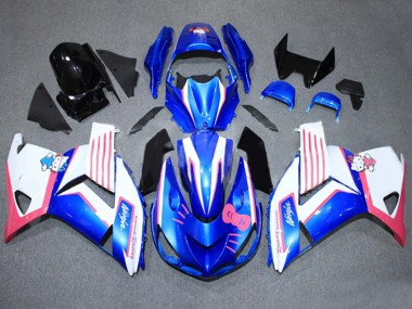 Carenado Moto Kawasaki ZX14R ZZR1400 2006-2011 - Azul Blanco Rosa